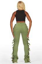 Cataleya Olive Super Stacked Jean