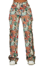 Rena Beige Tapestry Stacked Pant