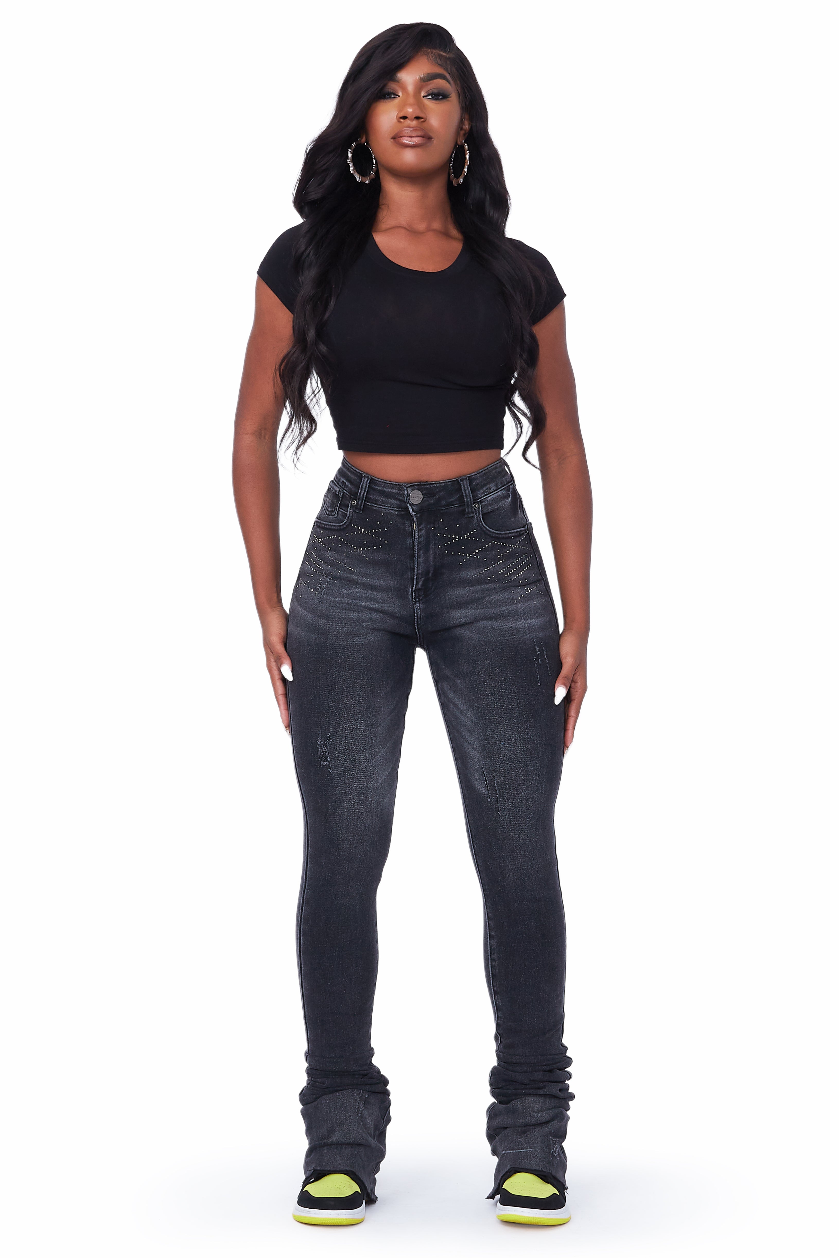 Jayleen Black Super Stacked Jean