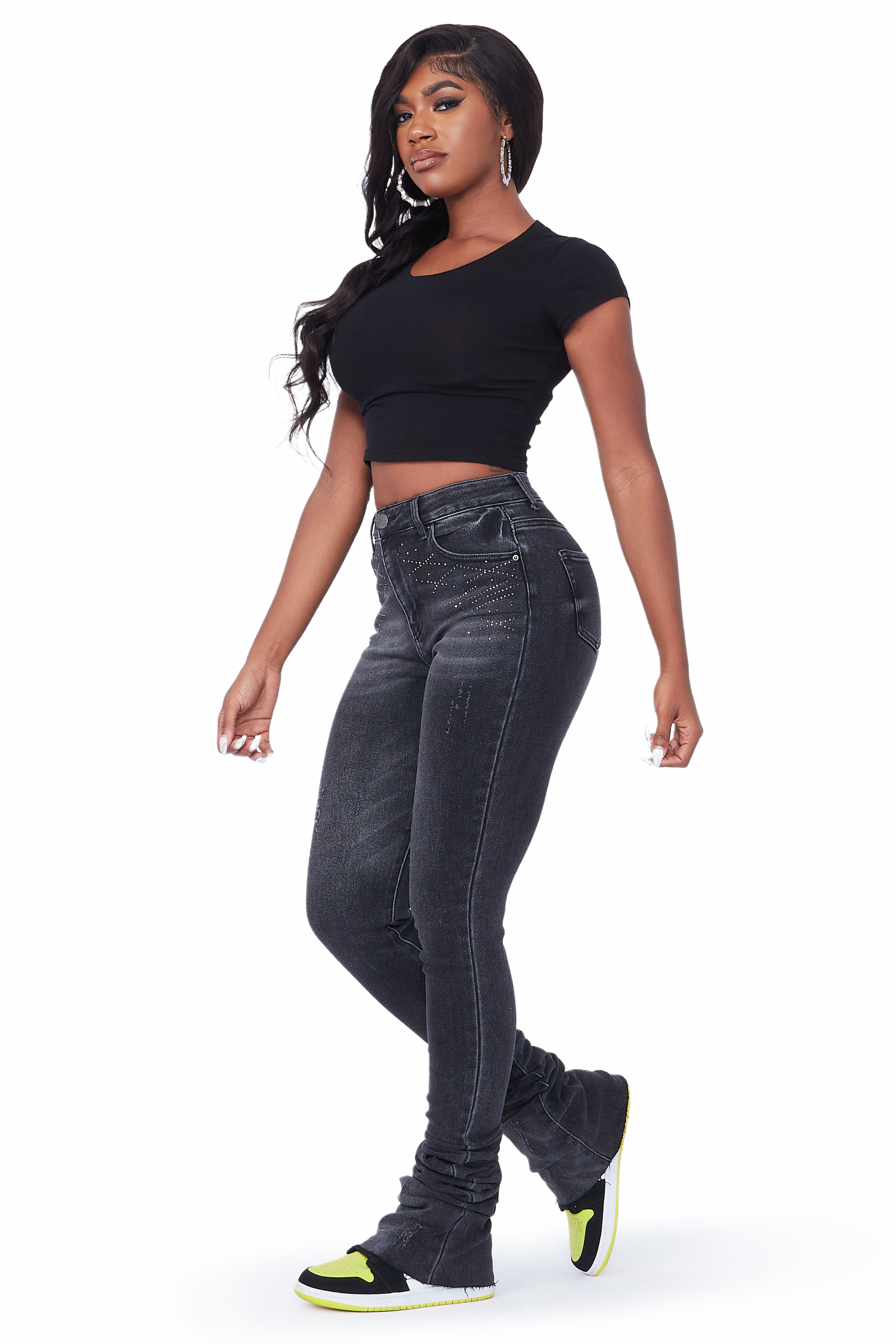 Jayleen Black Super Stacked Jean