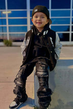 Boys Rune Black Varsity Jacket