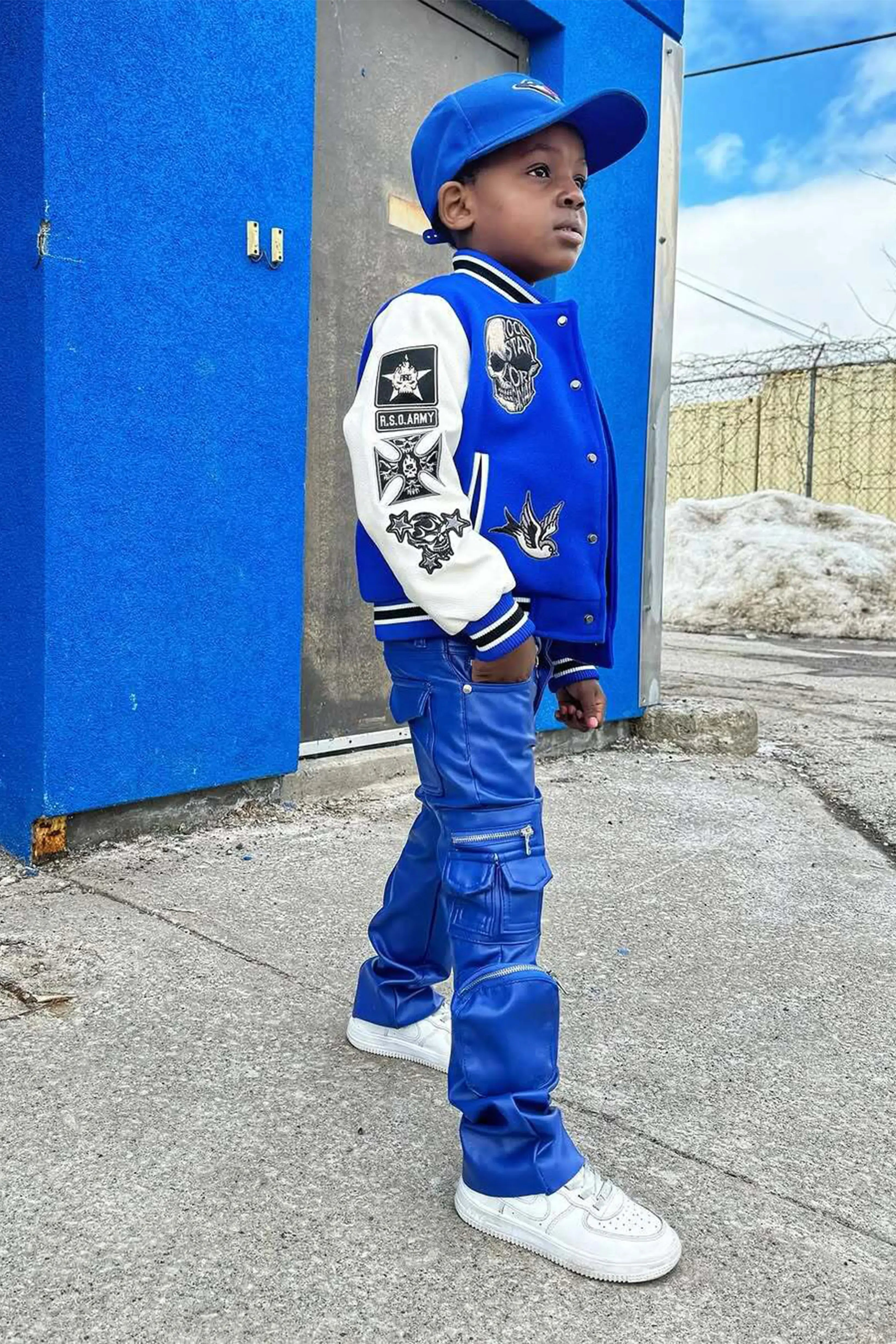 Boys Vidar Royal Blue Varsity Jacket