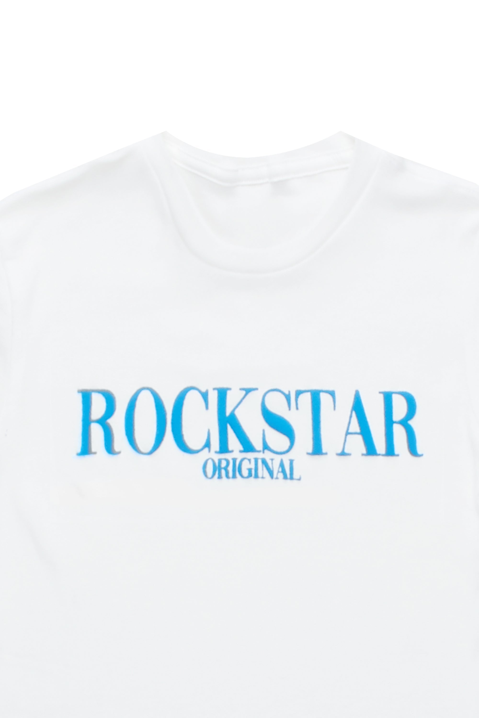 Boys Octavio Printed T-Shirt-White/Blue