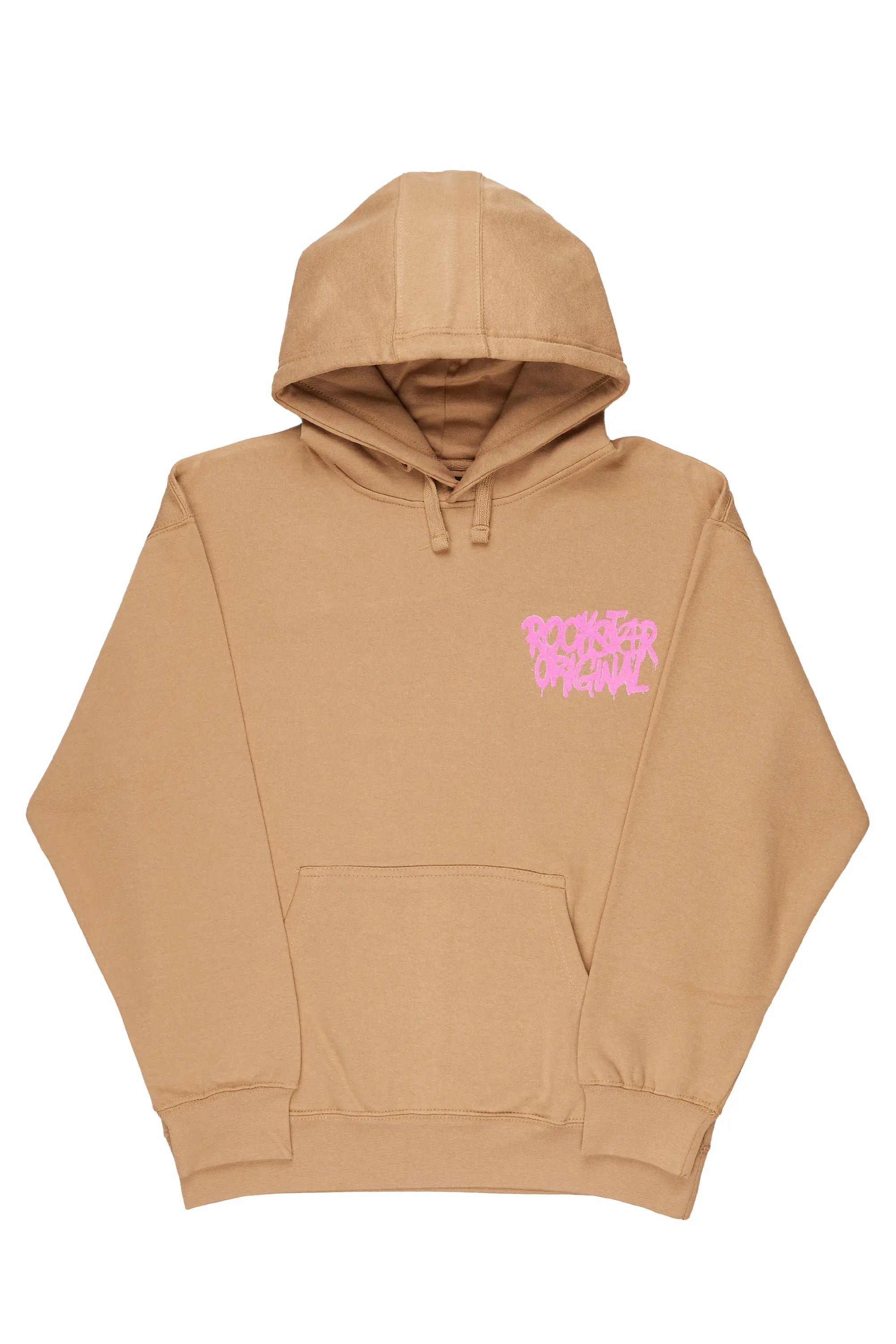 Badbich Beige Graphic Hoodie