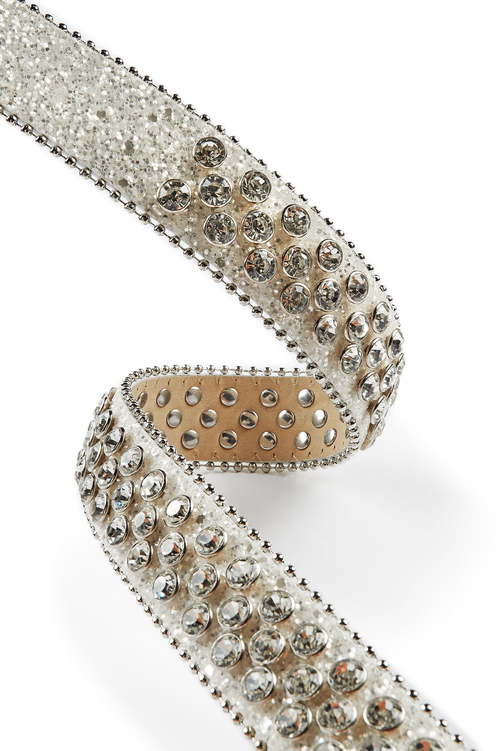 Jazlynn White/Silver Rhinestone Belt