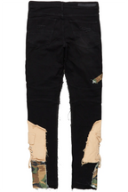 Boaz Black Patchwork Biker Jean