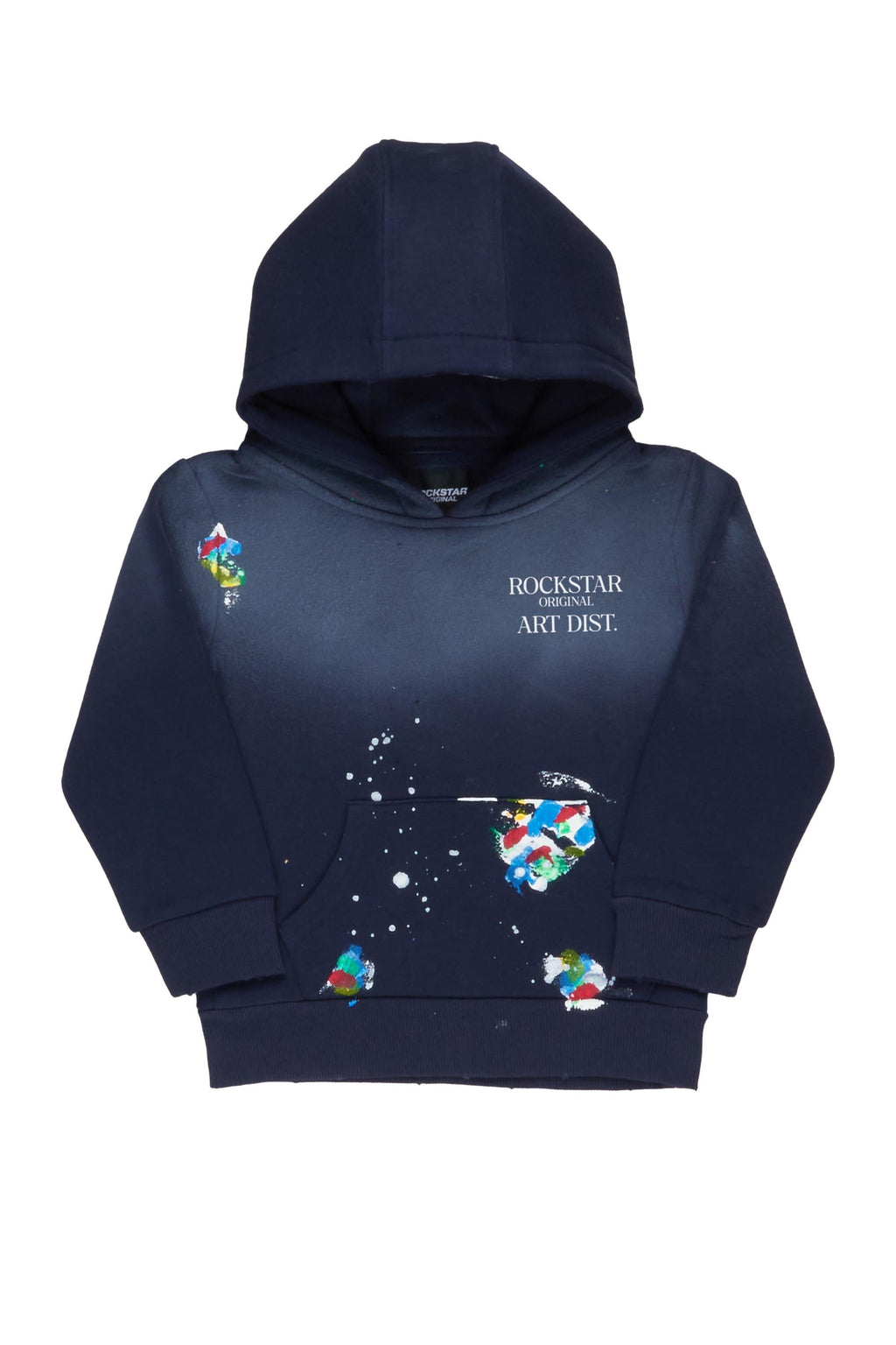 Boys Rockstar Art Dist. Navy Graphic Hoodie