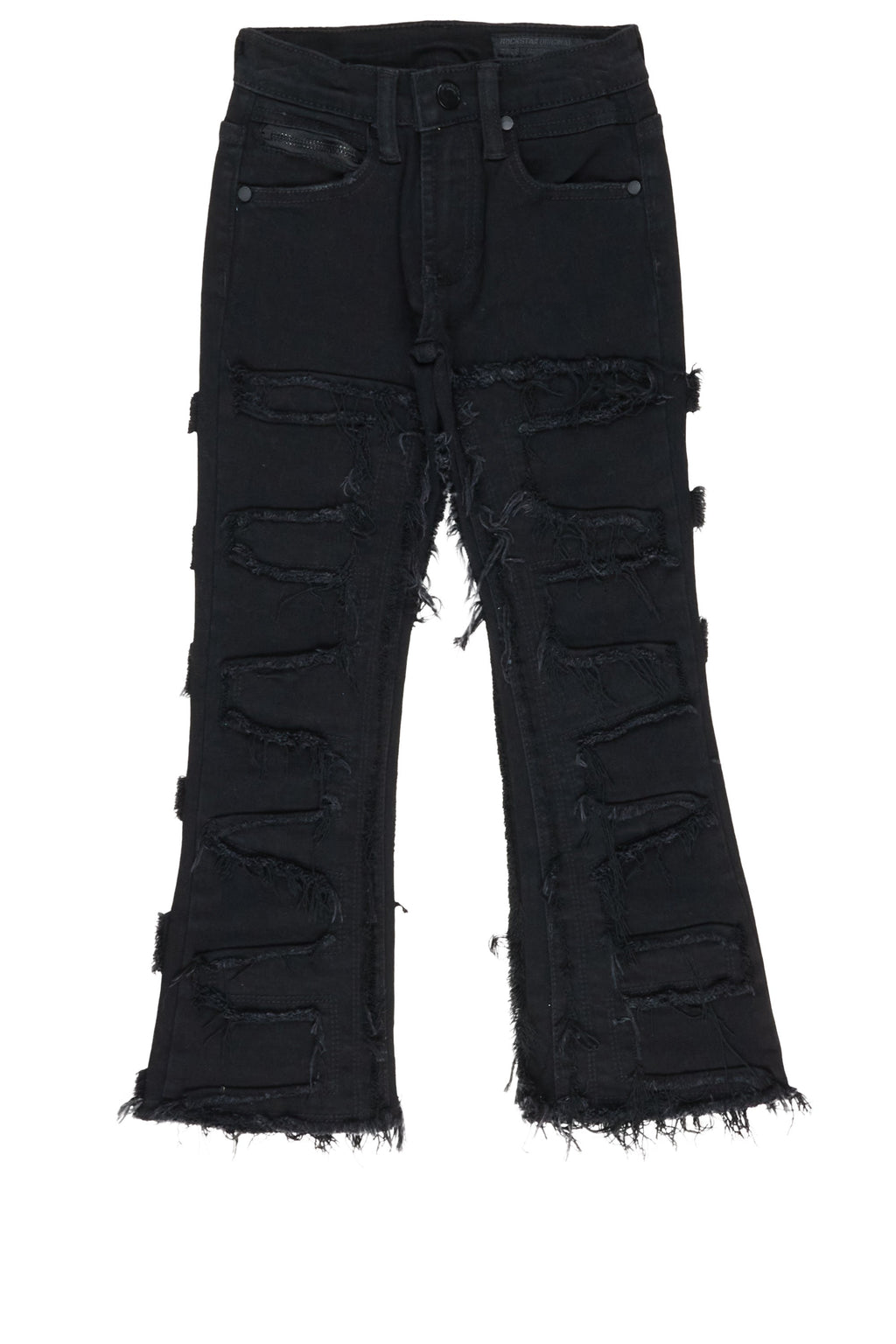 Boys Shake Jet Black Stacked Flare Jean