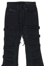 Boys Shake Jet Black Stacked Flare Jean