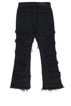 Boys Shake Jet Black Stacked Flare Jean