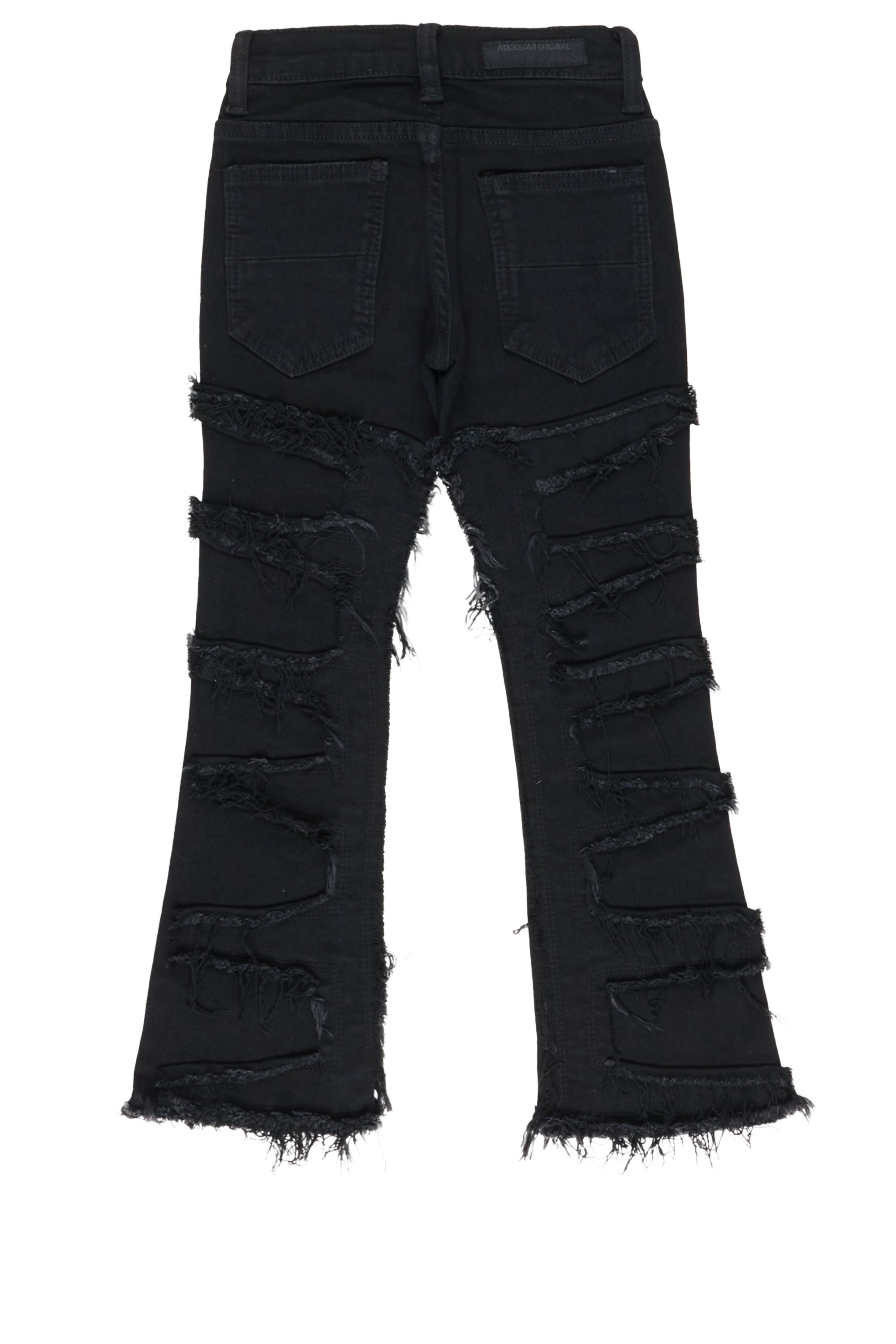 Boys Shake Jet Black Stacked Flare Jean