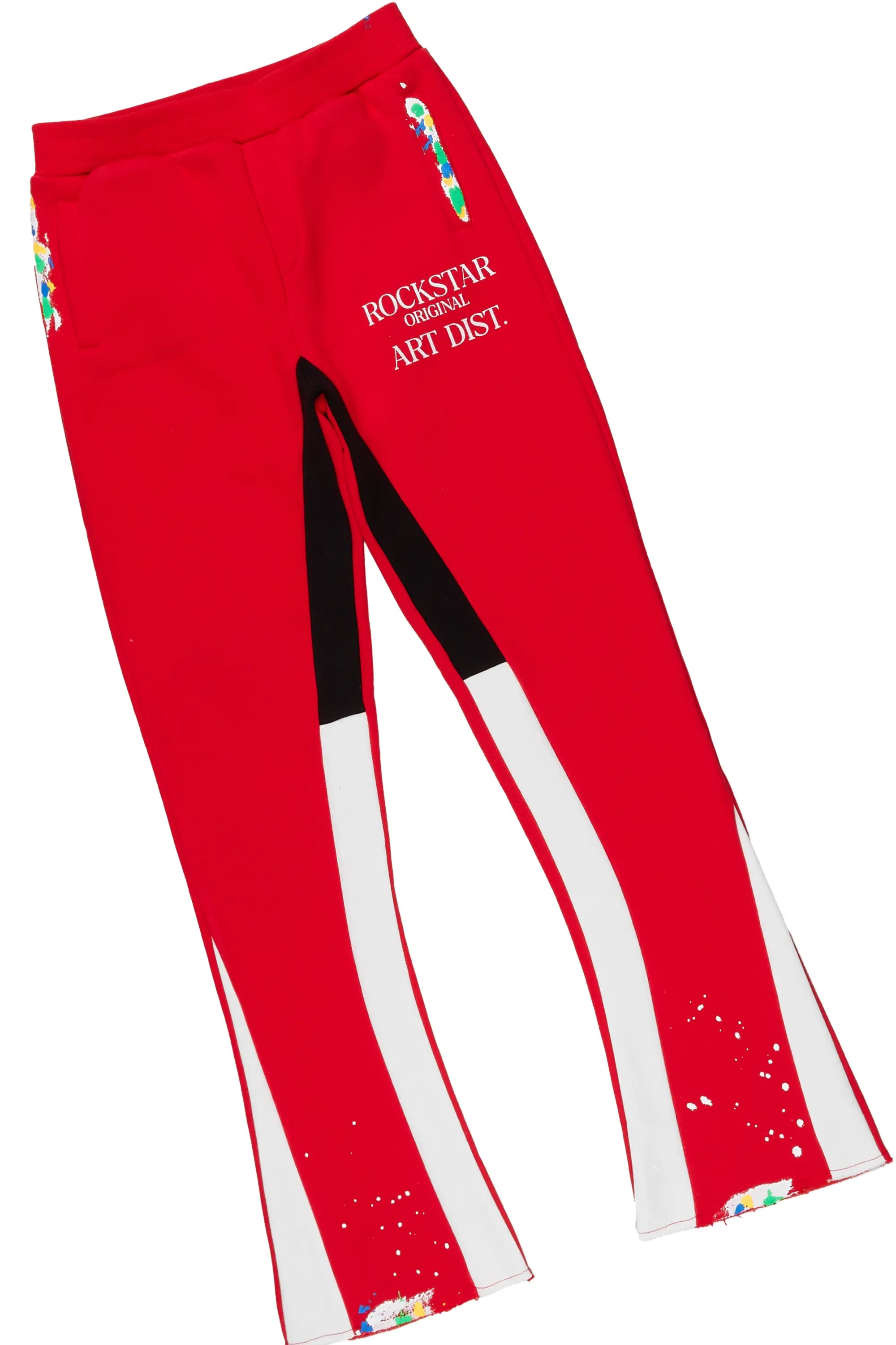 Girls Artie Red Hoodie Stacked Flare Track Set