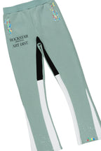 Boys Art Dist. Sage/White Hoodie Stacked Flare Track Set