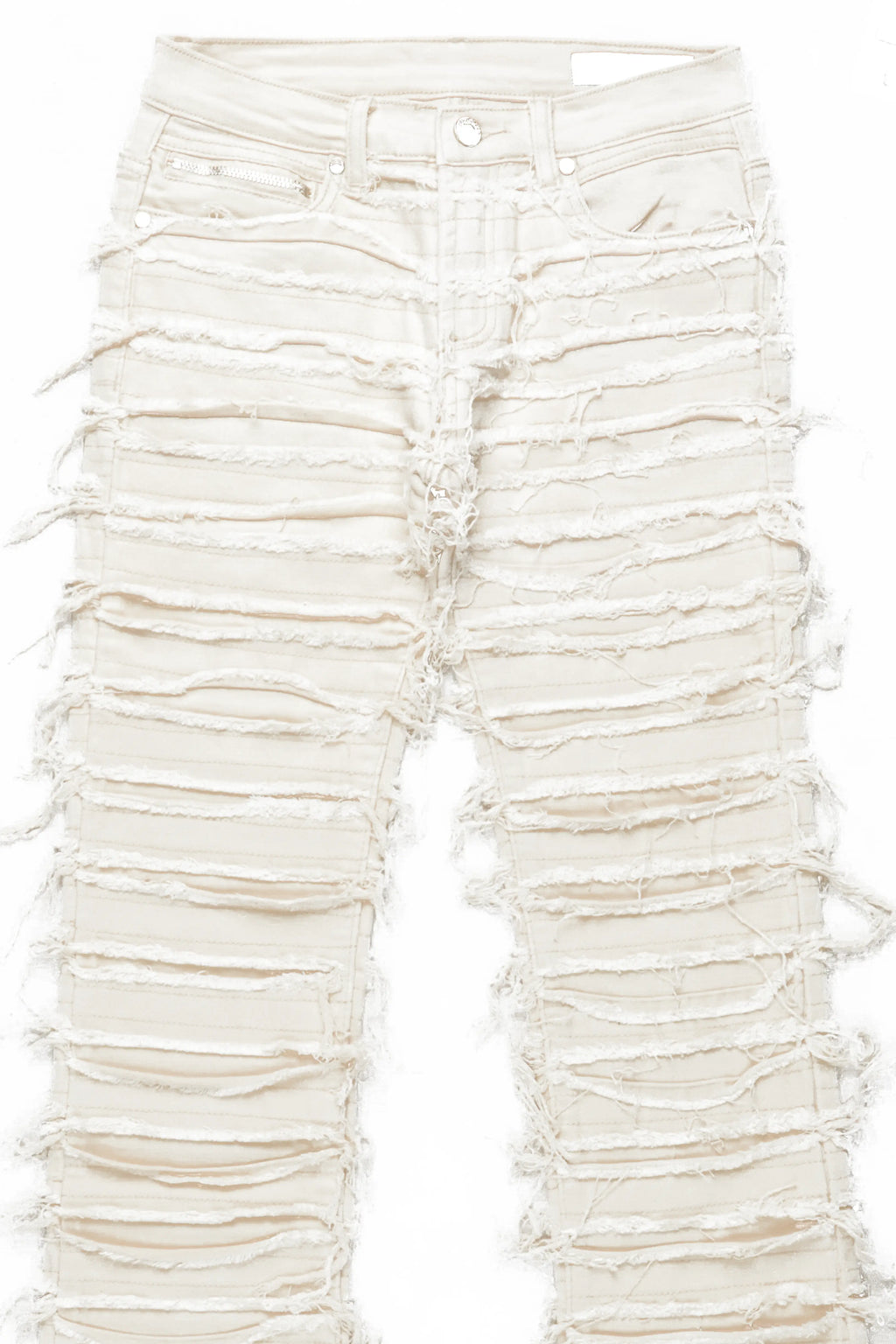 Boys Cassius Beige Stacked Flare Jean
