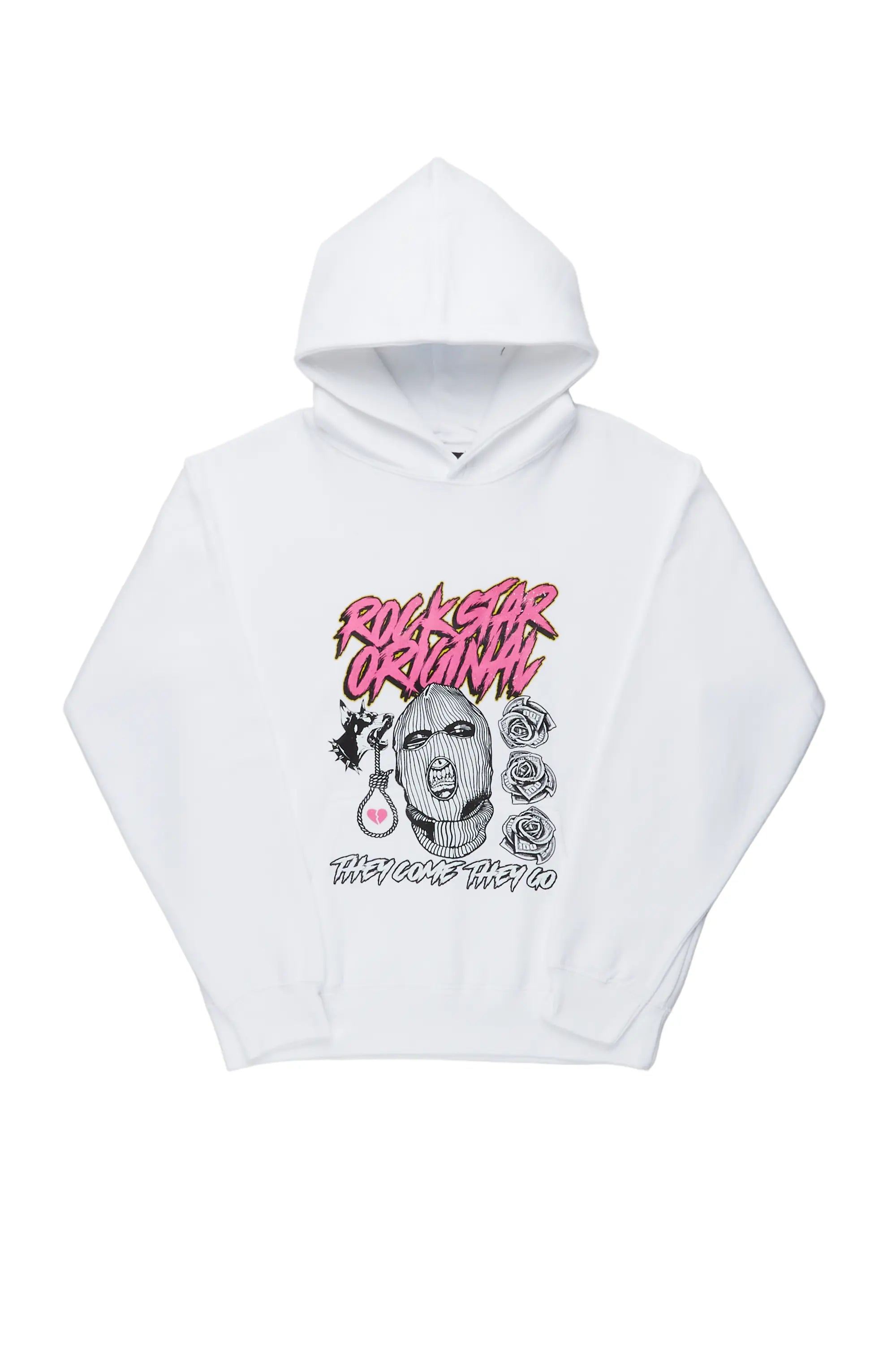 Boys Clava White Graphic Hoodie