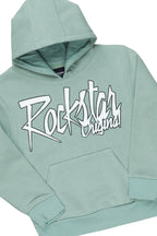 Boys Kalibre Sage/White Hoodie Stacked Flare Track Set