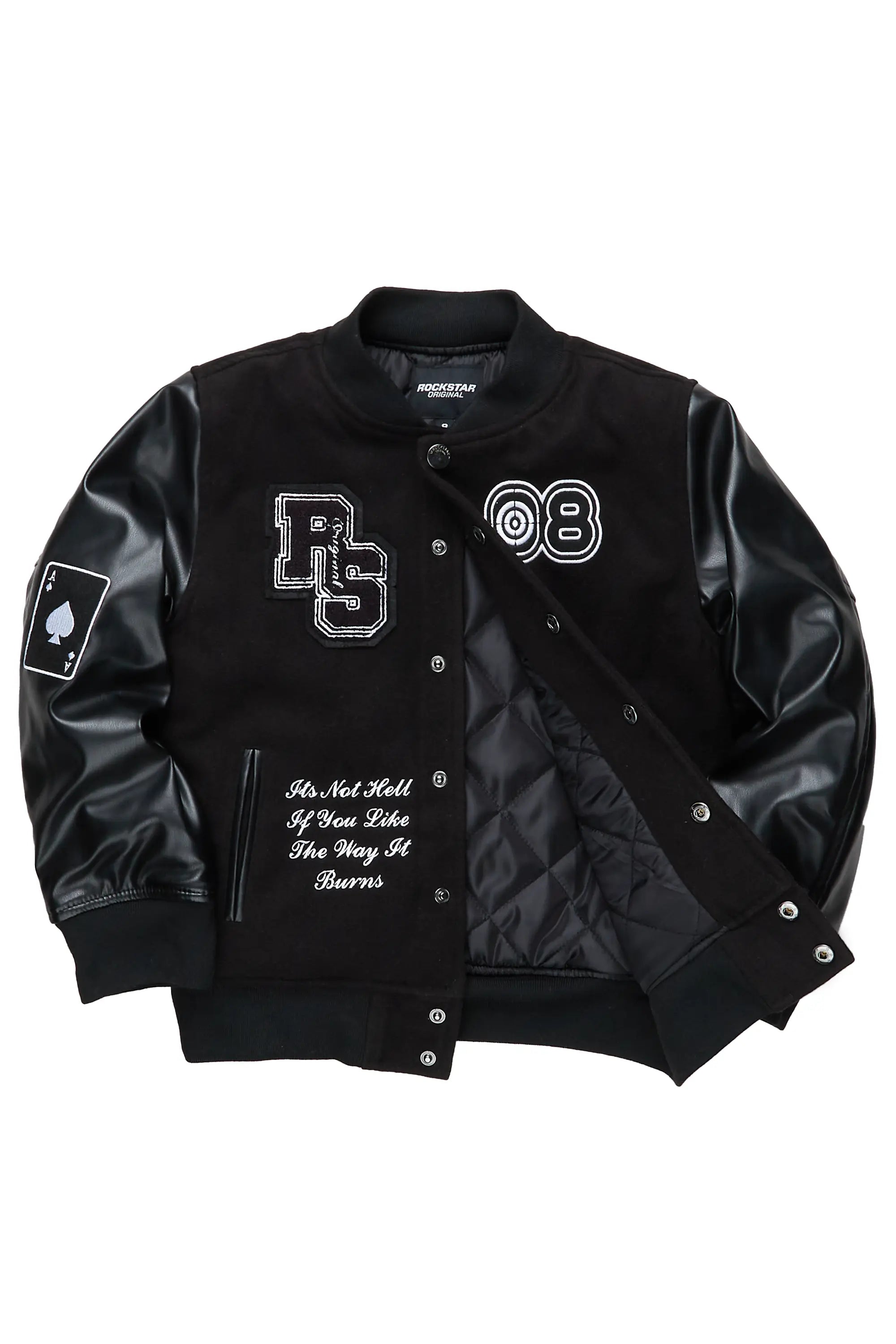 Boys Leaner Black Bomber Jacket