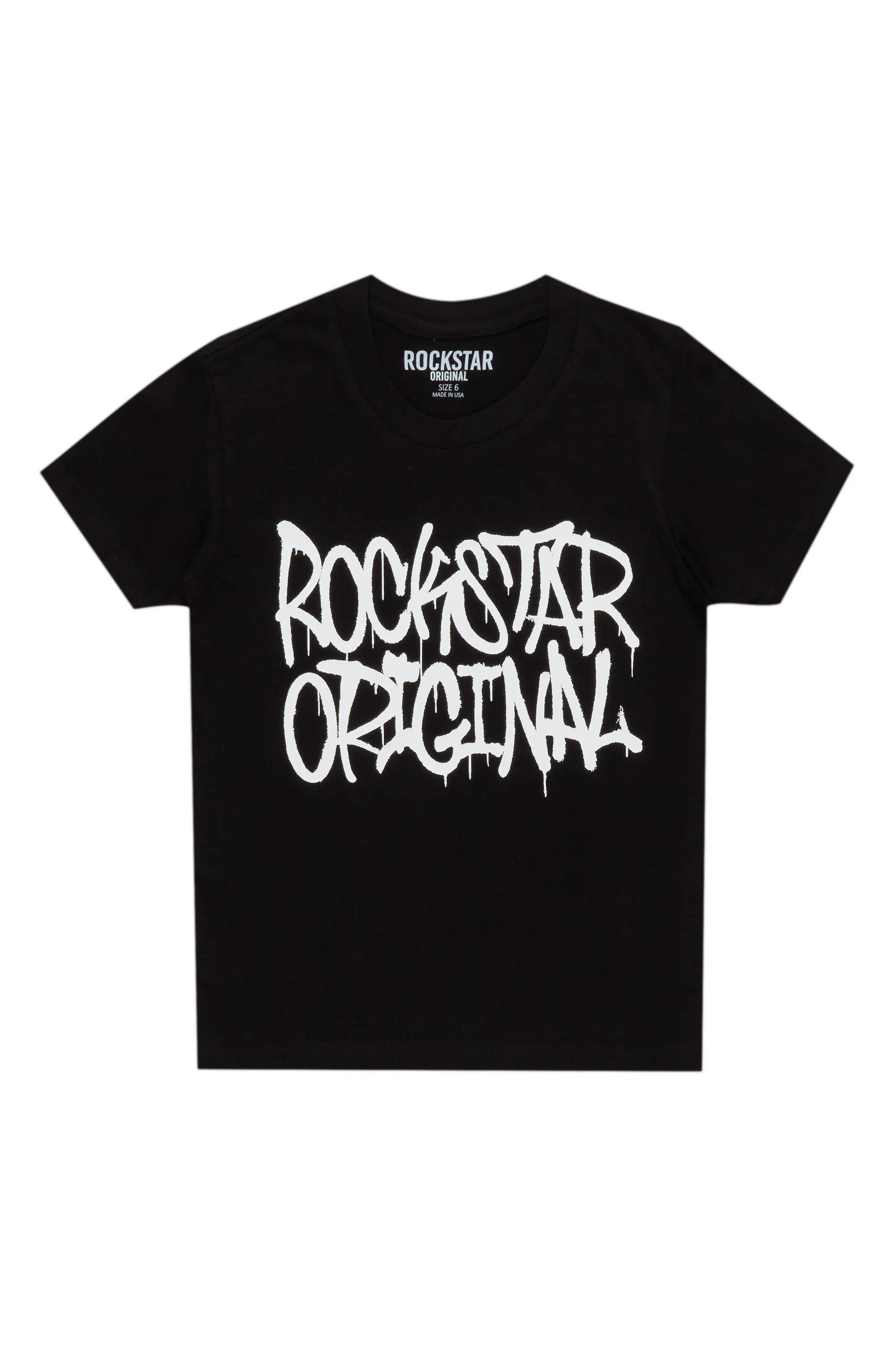 Boys Nytron Black Graphic T-Shirt