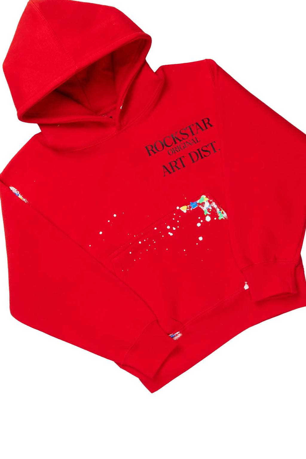 Boys Palmer Red Hoodie/Black Super Stacked Flare Jean Set