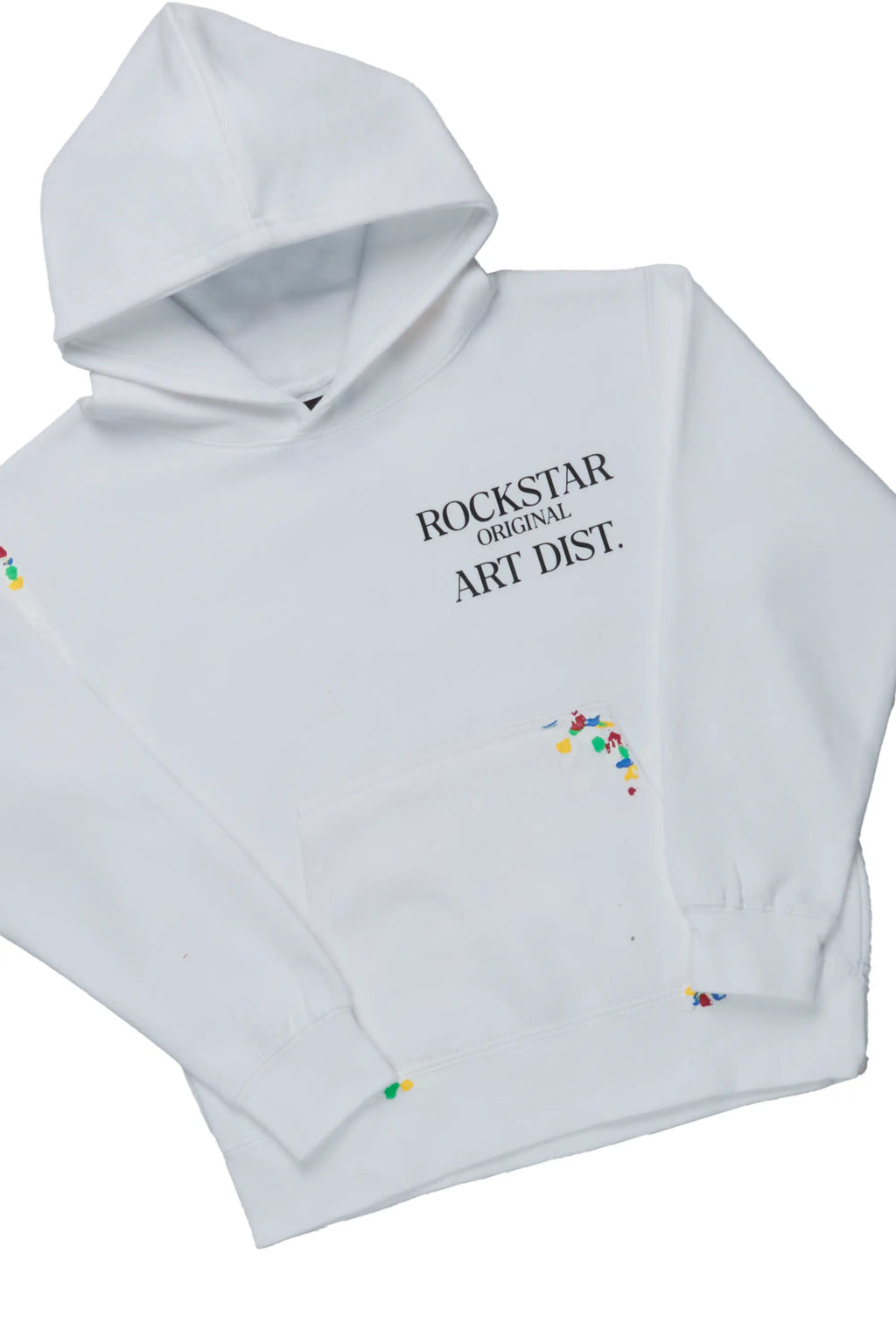 Boys Palmer White Hoodie/Beige Super Stacked Flare Jean Set