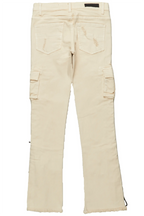 Boys Sylo Beige Stacked Flare Jean