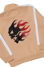 Girls Tisha Beige Tricot Super Stack Flare Track Set