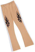 Boys Tidus Beige Tricot Super Stack Flare Track Set