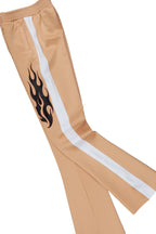 Girls Tisha Beige Tricot Super Stack Flare Track Set