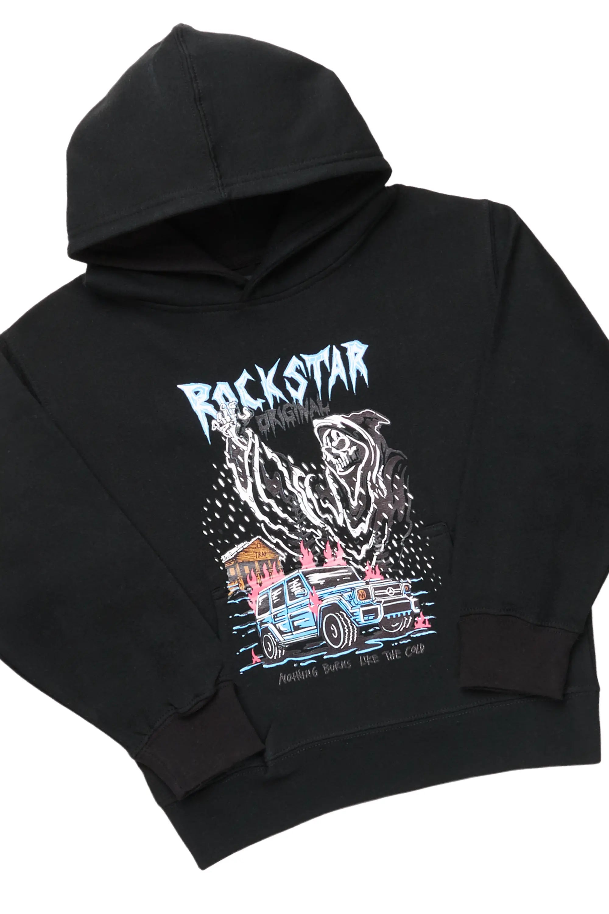 Boys Trap Black Hoodie/Jean Set