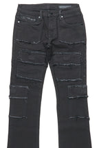 Boys Tyrell Black Stacked Flare Cargo Jean
