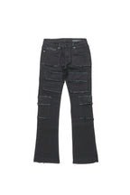 Boys Tyrell Black Stacked Flare Cargo Jean