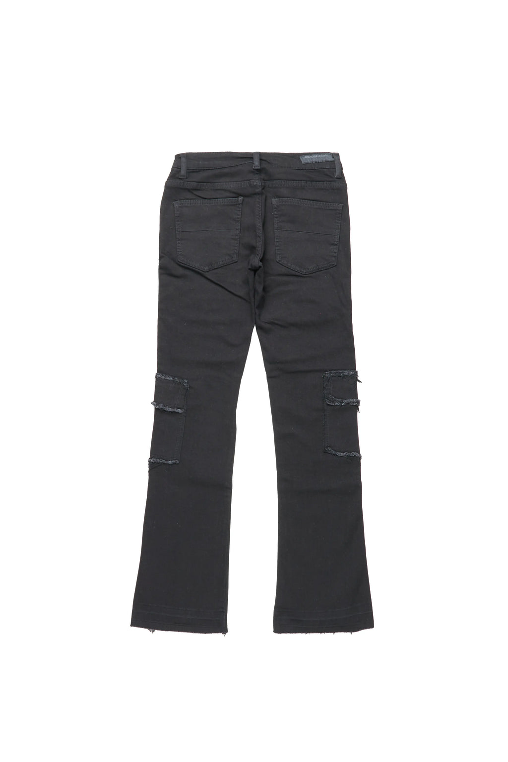 Boys Tyrell Black Stacked Flare Cargo Jean