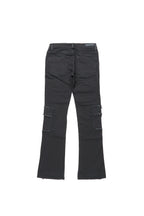 Boys Tyrell Black Stacked Flare Cargo Jean