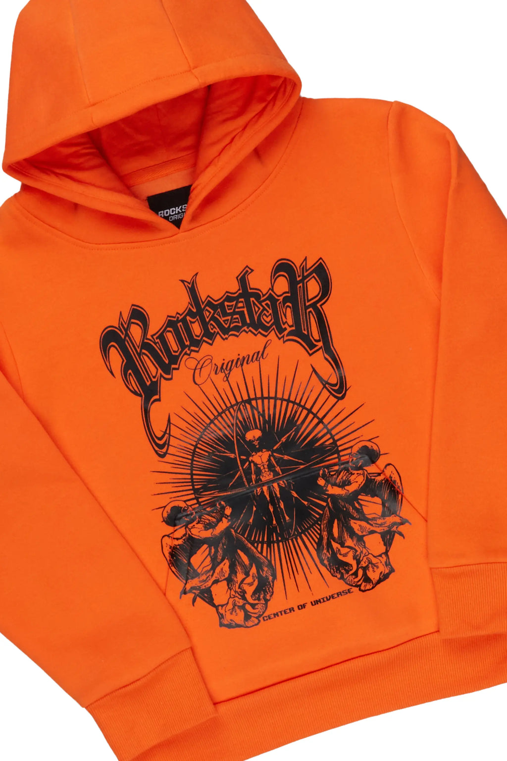 Boys Yarden Orange Hoodie Super Stacked Flare Track Set