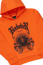 Boys Yarden Orange Hoodie Super Stacked Flare Track Set