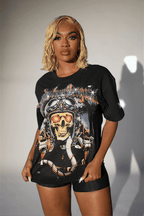Braniyah Black Rhinestone Short Sleeve Tee
