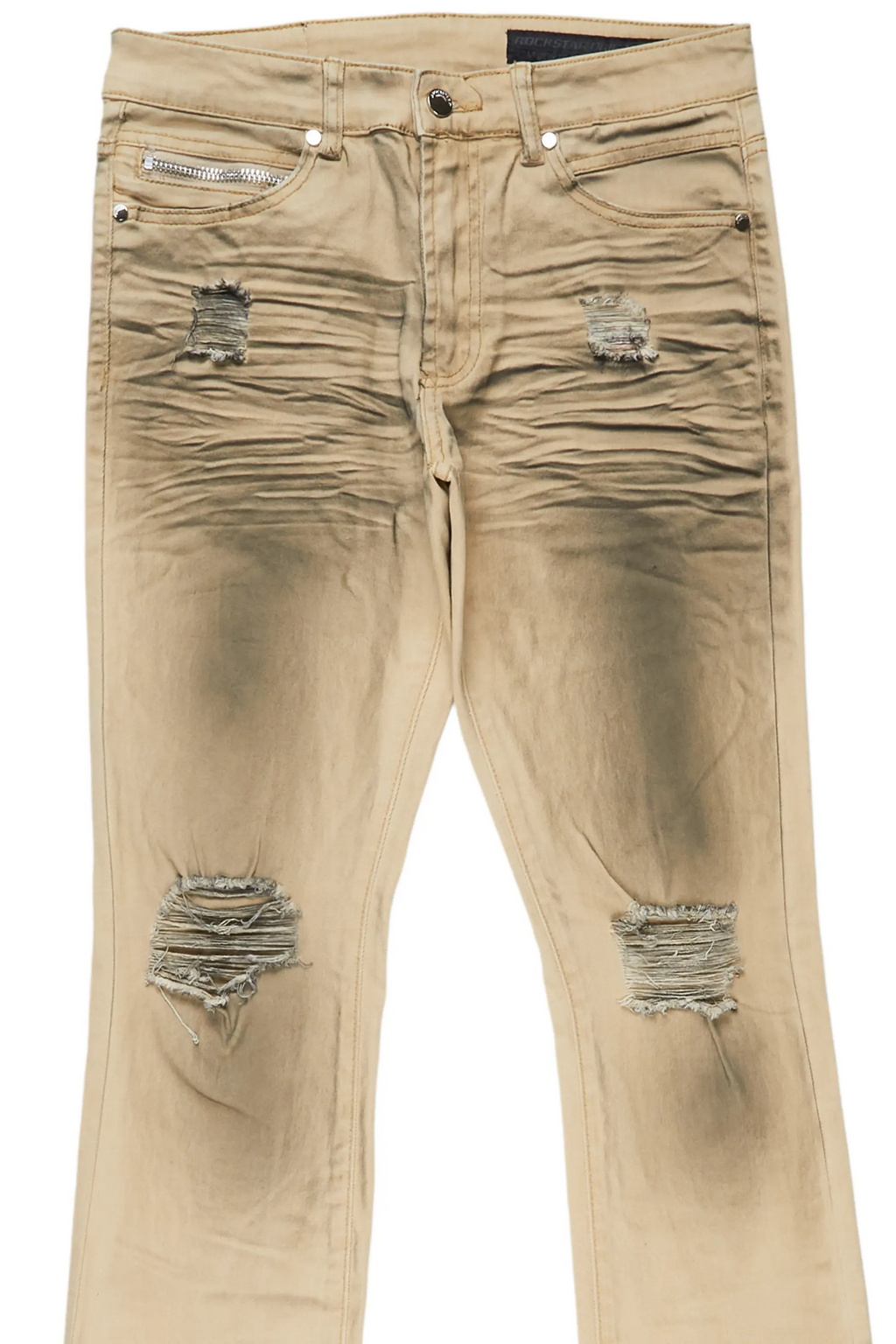 Bree Khaki/Black Stacked Flare Jean