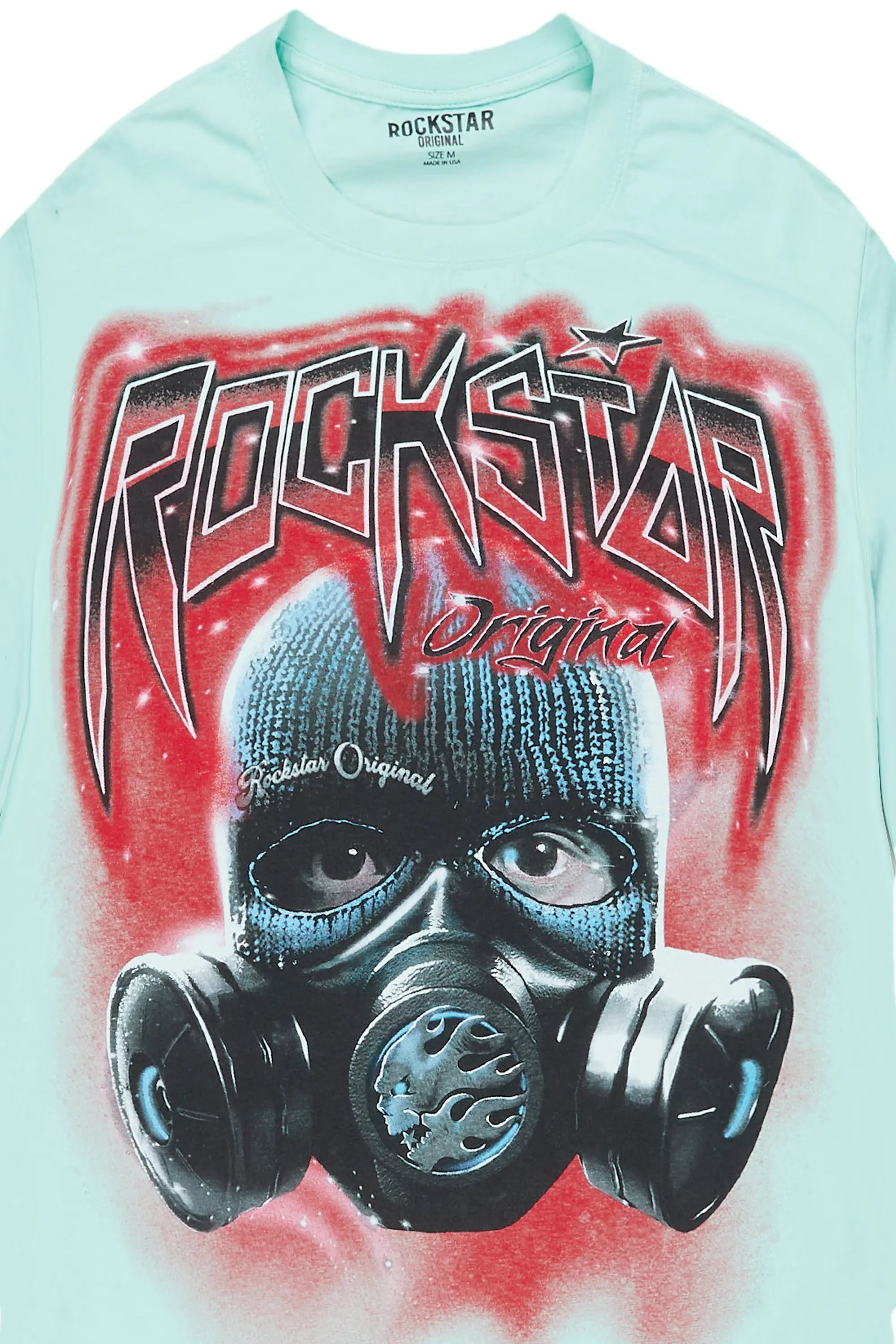 Broad Powder Blue Oversized Graphic T-Shirt