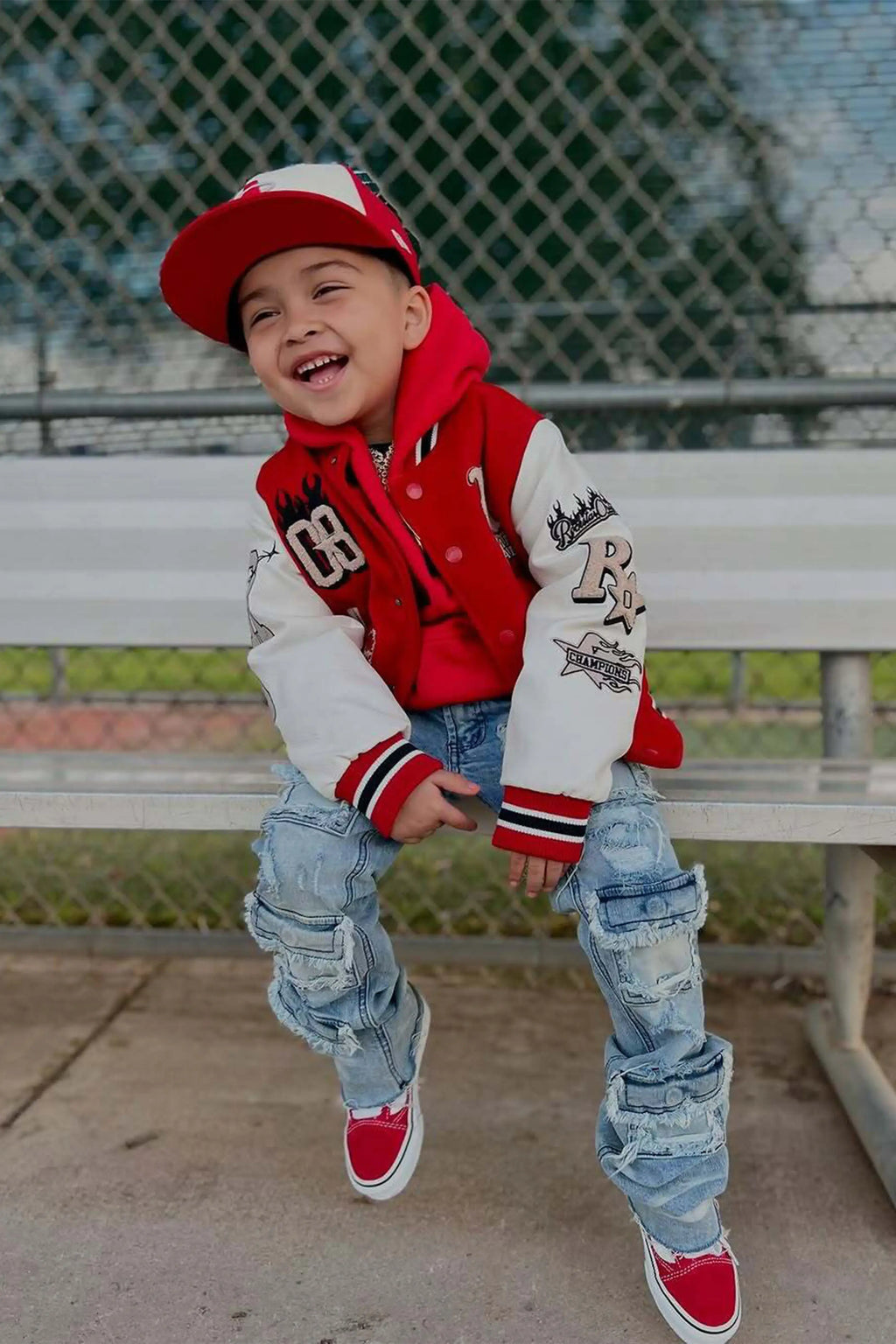 Boys Rune Red Varsity Jacket