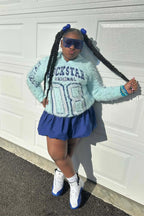 Girls Fields Light Blue Graphic Mohair Hoodie
