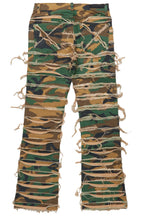 Cassius Faded Camo Stacked Flare Jean