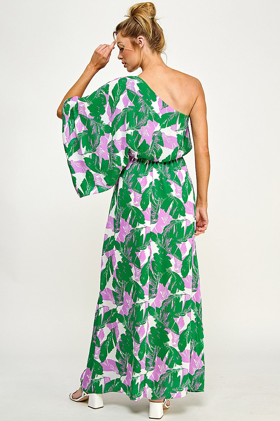 Long Floral One Shoulder Dress