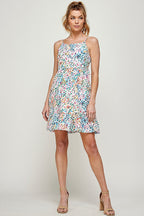 Short Printed Spaghetti Strap Mini Dress