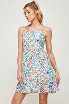 Short Printed Spaghetti Strap Mini Dress