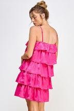 Short Spaghetti Strap Tiered Mini Dress