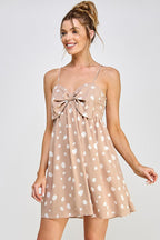 Short Spaghetti Strap Printed Mini Dress