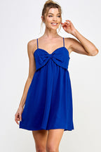 Short Spaghetti Strap Ribbon Mini Dress