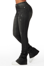 Makena Black Super Stacked Jean