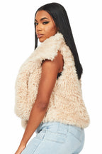 Keionna Beige Fur Vest