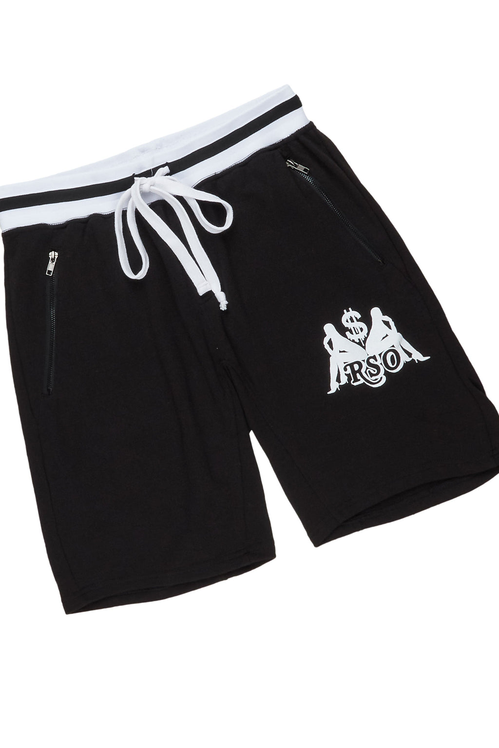 Cain White/Black Graphic T-Shirt Short Set